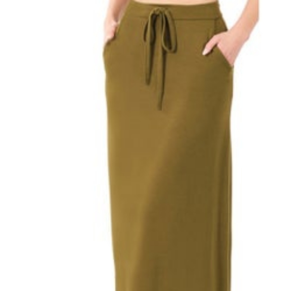 Zenana maxi skirt dusty olive